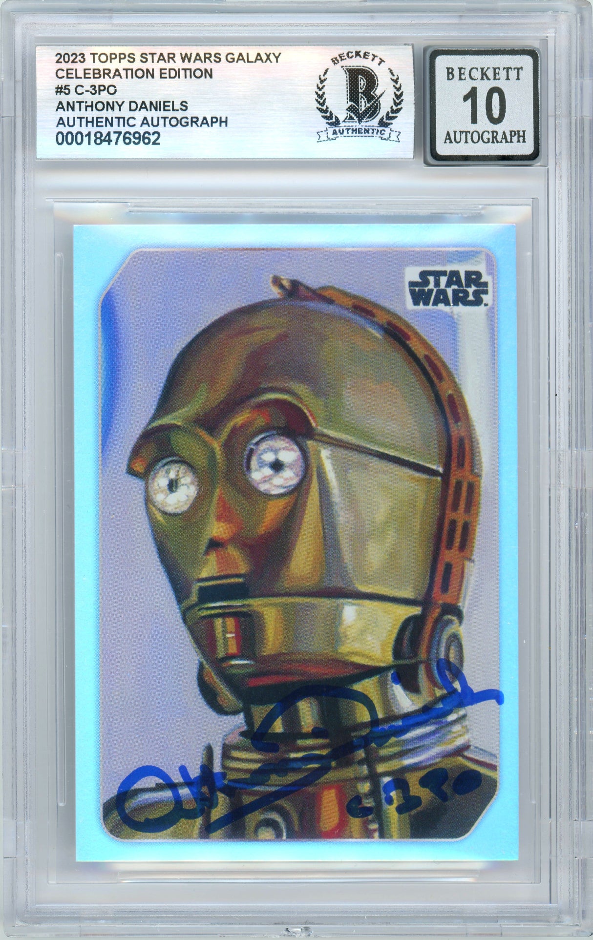 2023 Topps Star Wars Galaxy - Eroupe Celebration Edition #5 Anthony Daniels BGS Autograph 10