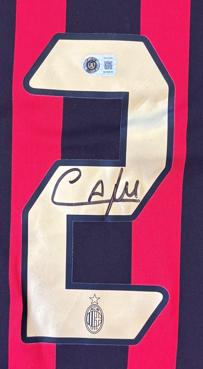 Cafu Signed AC Milan Adidas Soccer Jersey BAS