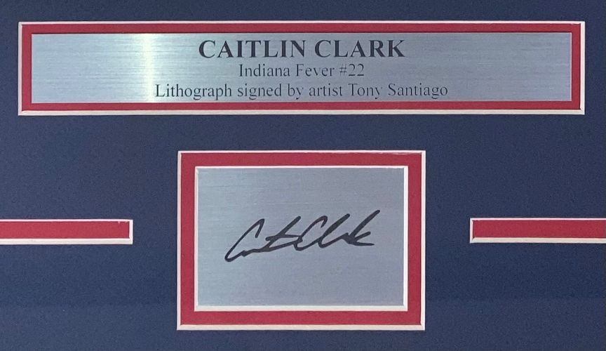 Caitlin Clark Framed 13x19 Fever Litho Signed by Tony Santiago w/ Laser Auto