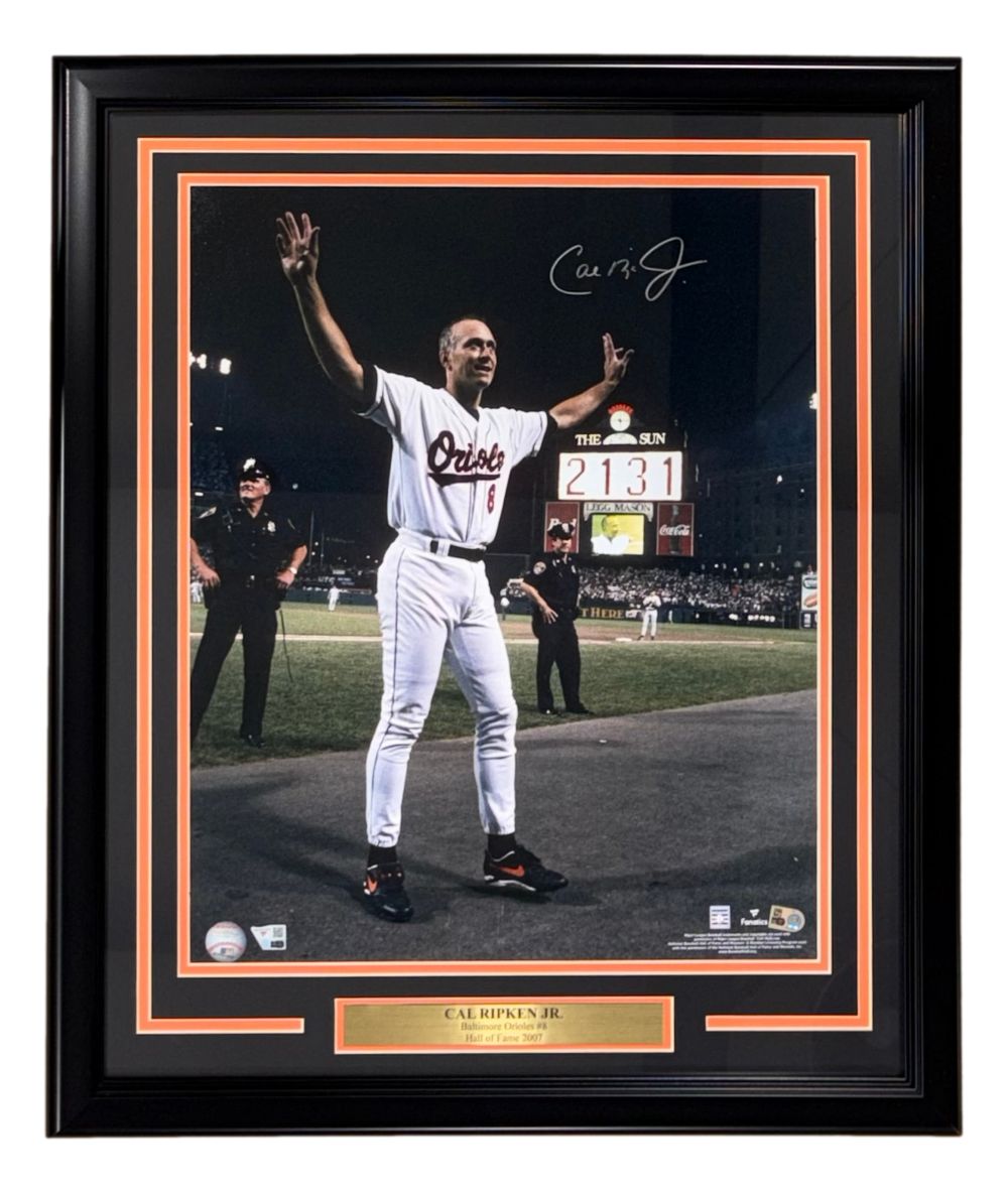 Cal Ripken Jr Signed Framed 16x20 Baltimore Orioles Game 2131 Photo Fanatics