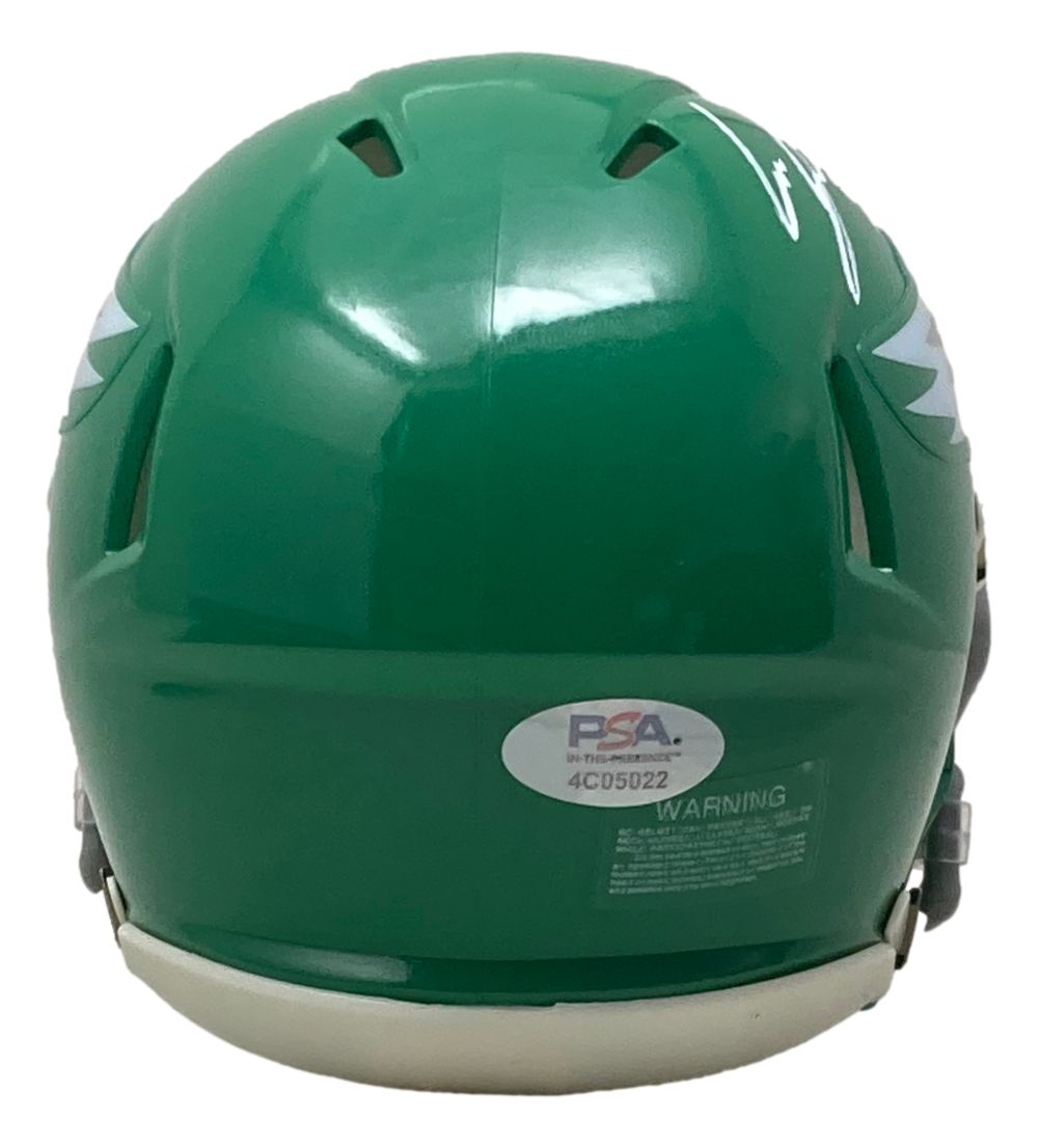 Cam Jurgens Signed Eagles Kelly Green Mini Helmet PSA/DNA w/ Super Bowl 59 LIX Case