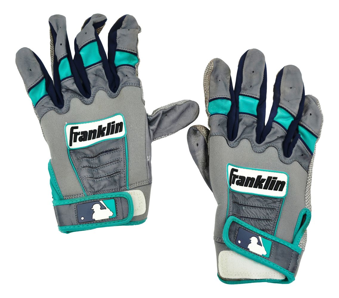 Robinson Cano Mariners Signed Game-Used Franklin Batting Gloves PSA 895+896