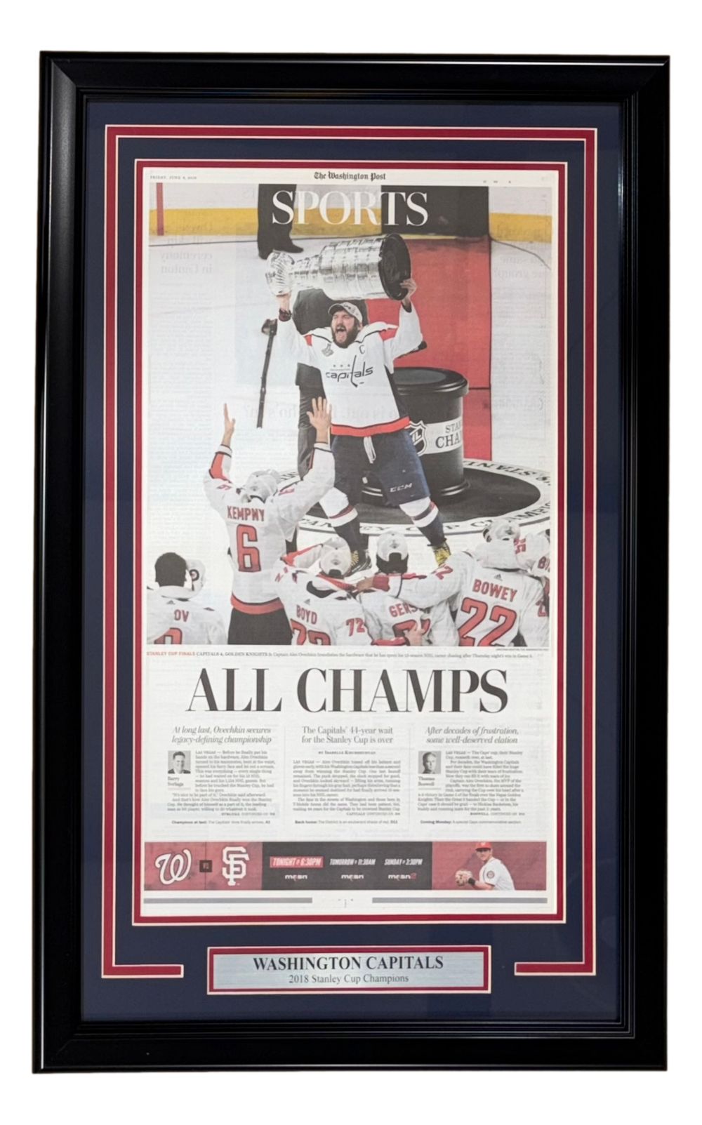 Washington Capitals Framed 2018 Stanley Cup Washington Post Sports Cover