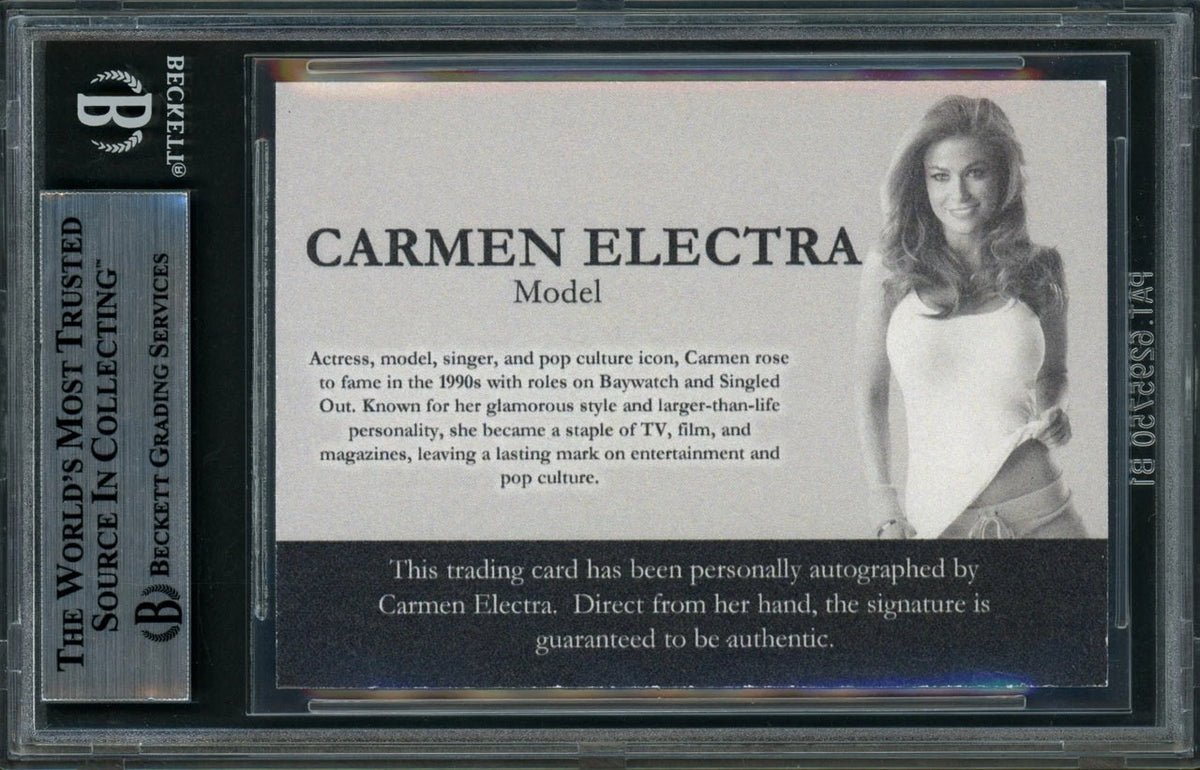 Carmen Electra Signed Custom Pink Electa Trading Card BAS