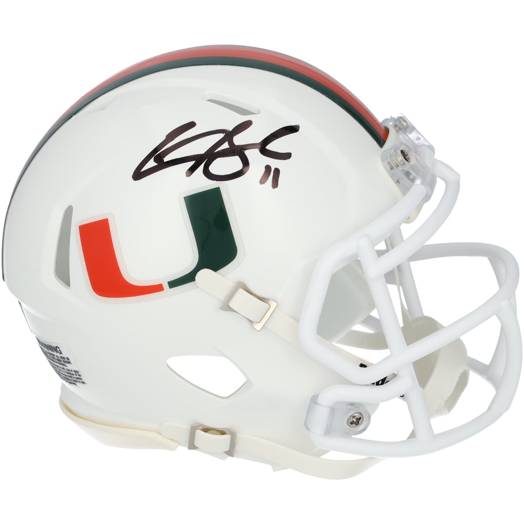 Carson Beck Autographed Miami Hurricanes Speed Mini Helmet Fanatics