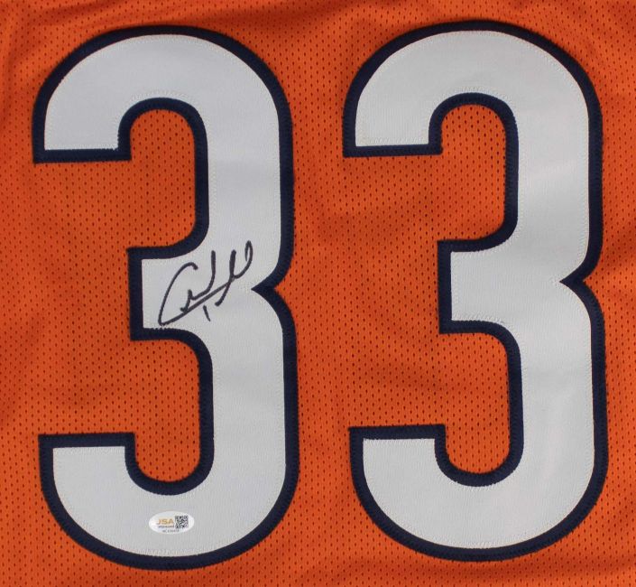 Charles Peanut Tillman Chicago Signed Orange Football Jersey JSA QR