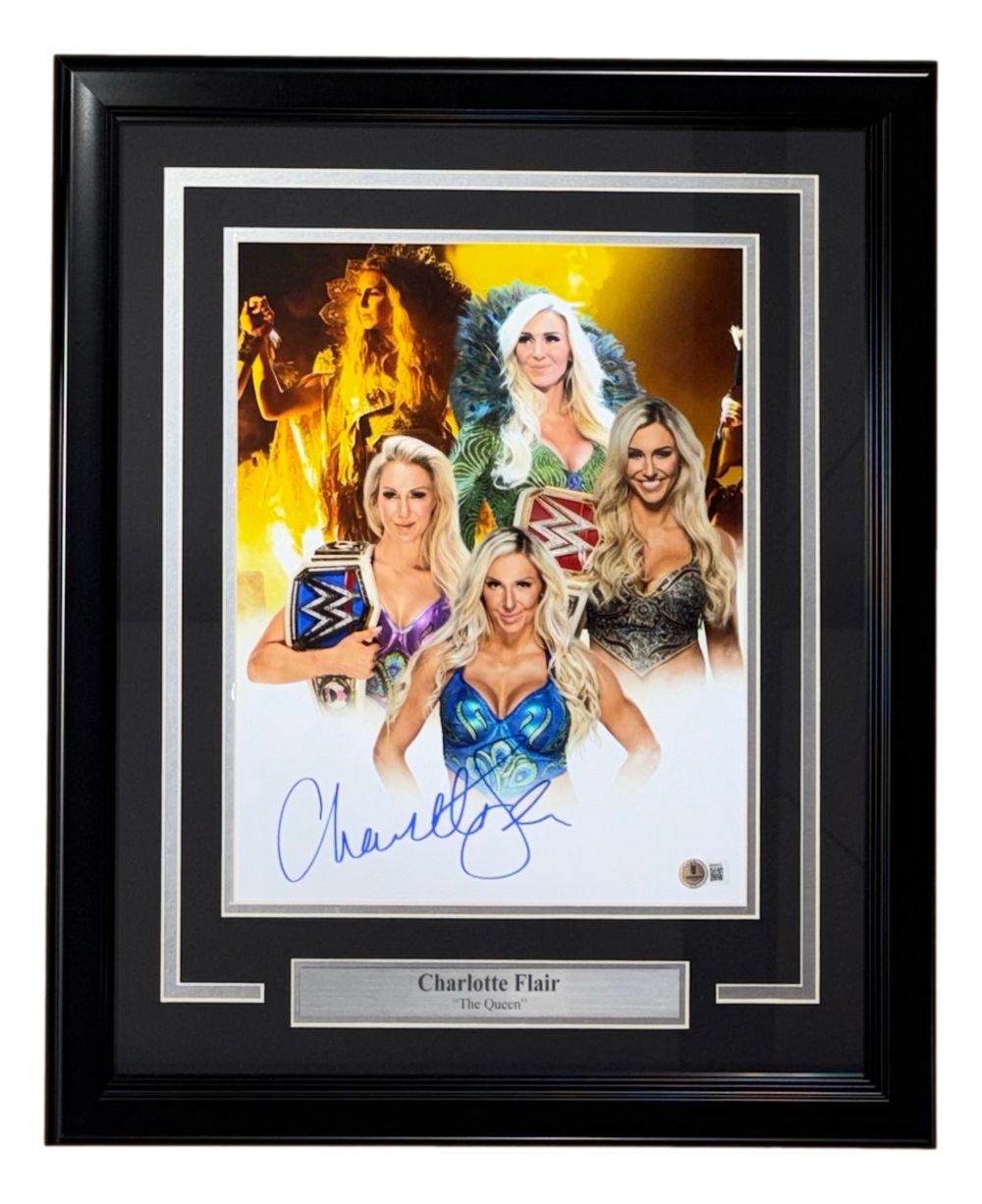 Charlotte Flair Signed Framed 11x14 WWE Photo BAS