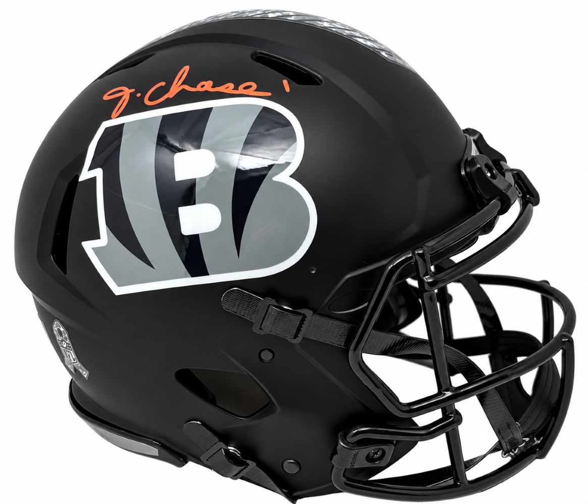 Ja'Marr Chase Signed Bengals FS Salute To Service Authentic Speed Helmet BAS