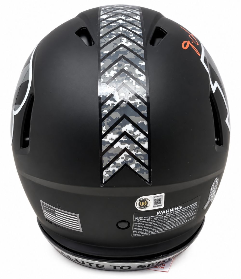 Ja'Marr Chase Signed Bengals FS Salute To Service Authentic Speed Helmet BAS