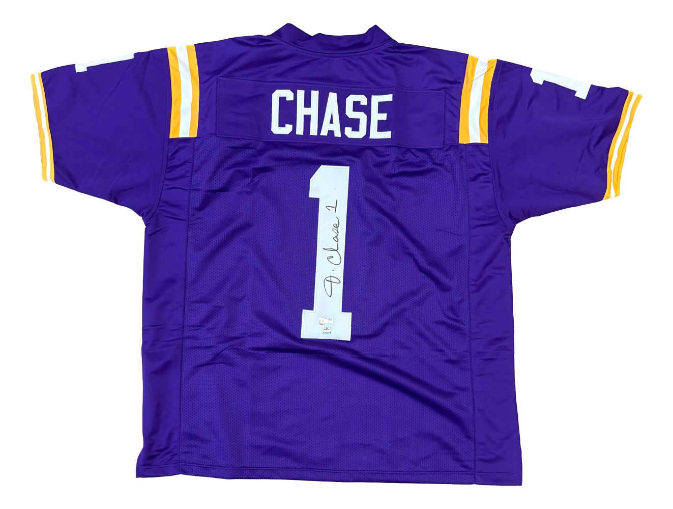 Ja'Marr Chase LSU Signed Purple Football Jersey BAS