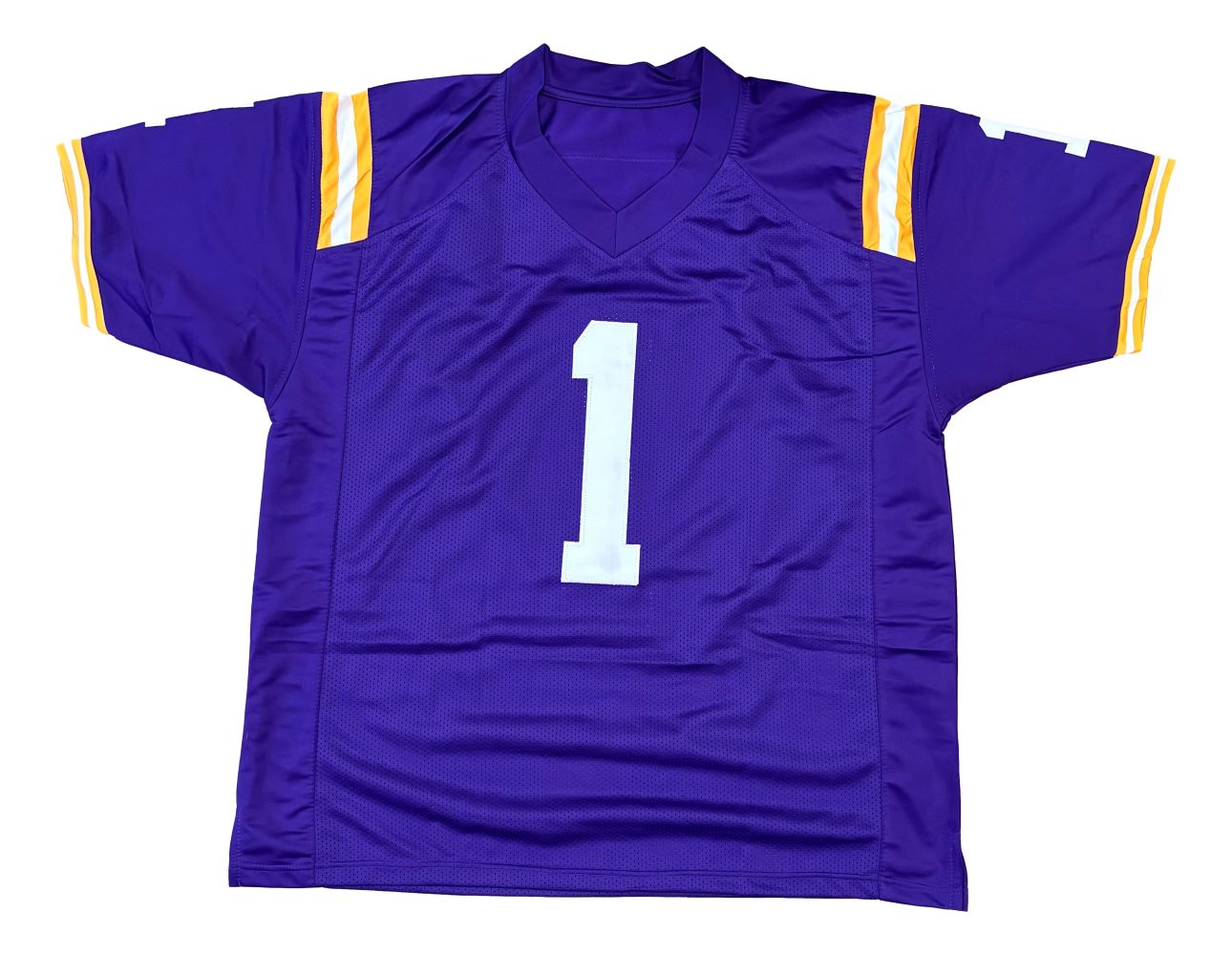 Ja'Marr Chase LSU Signed Purple Football Jersey BAS