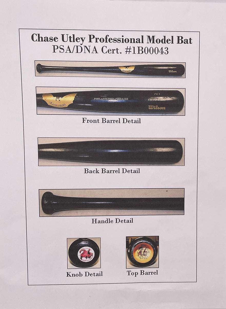 Chase Utley 2005 Season Philadelphia Phillies Game Used Sam Bat Baseball Bat PSA Sports Integrity