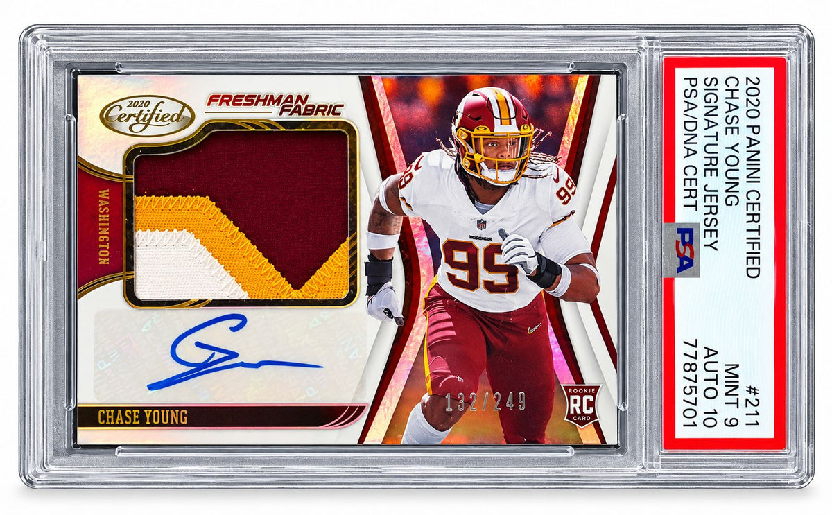 2020 Certified Freshman Fabric #211 Chase Young Rookie Card /249 PSA 9 Auto 10