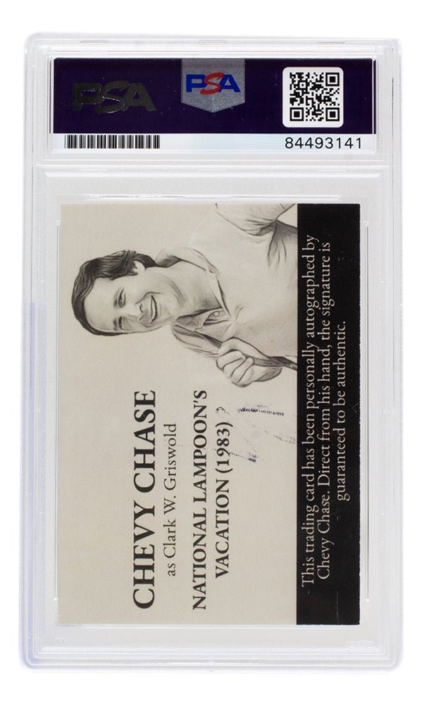 Chevy Chase Signed 1983 National Lampoons Vacation Suitcase Trading Card PSA/DNA 141 - Sports Integrity