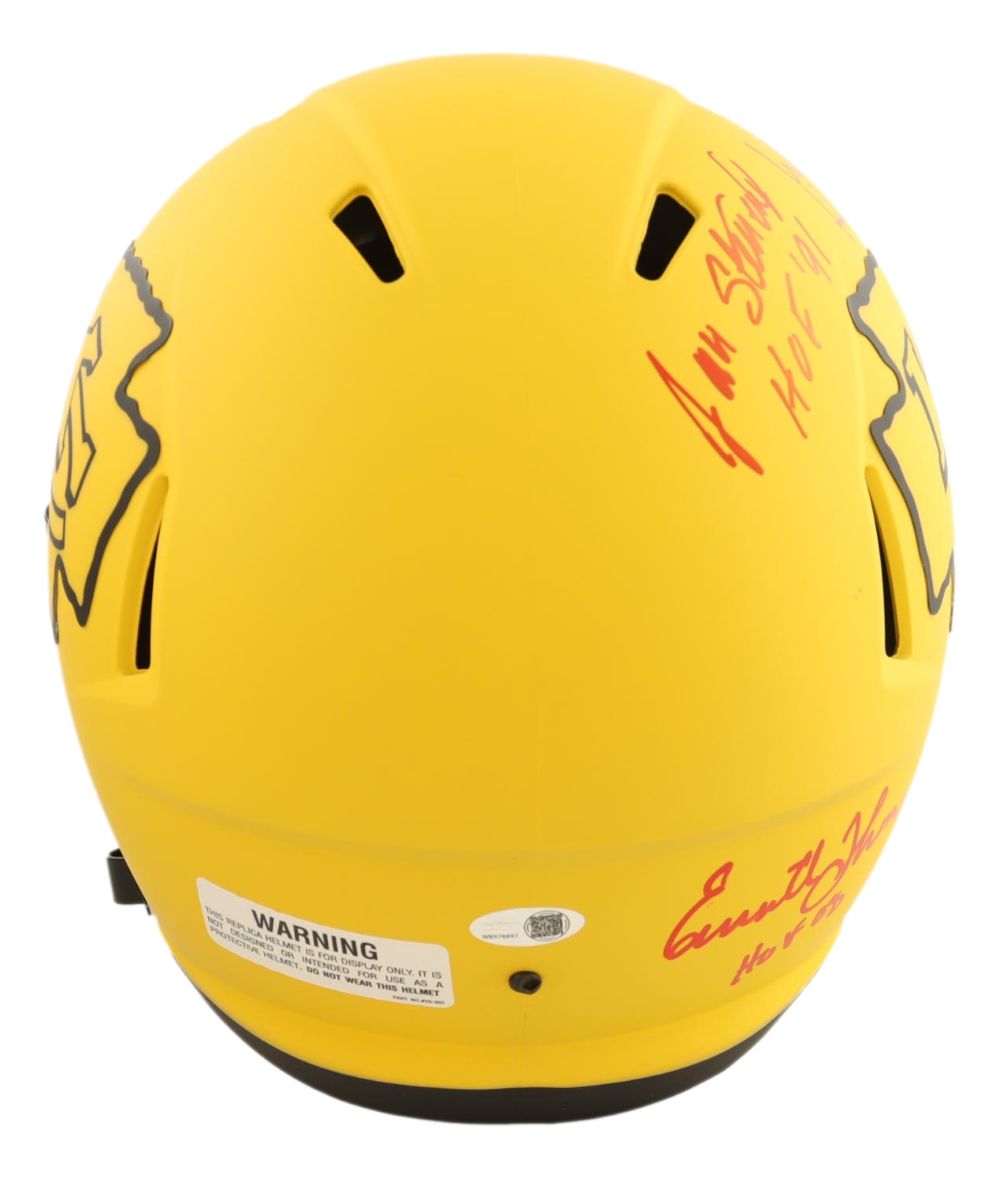 Stenerud Roaf Shields Thomas Signed Chiefs FS Rave Speed Replica Helmet JSA QR