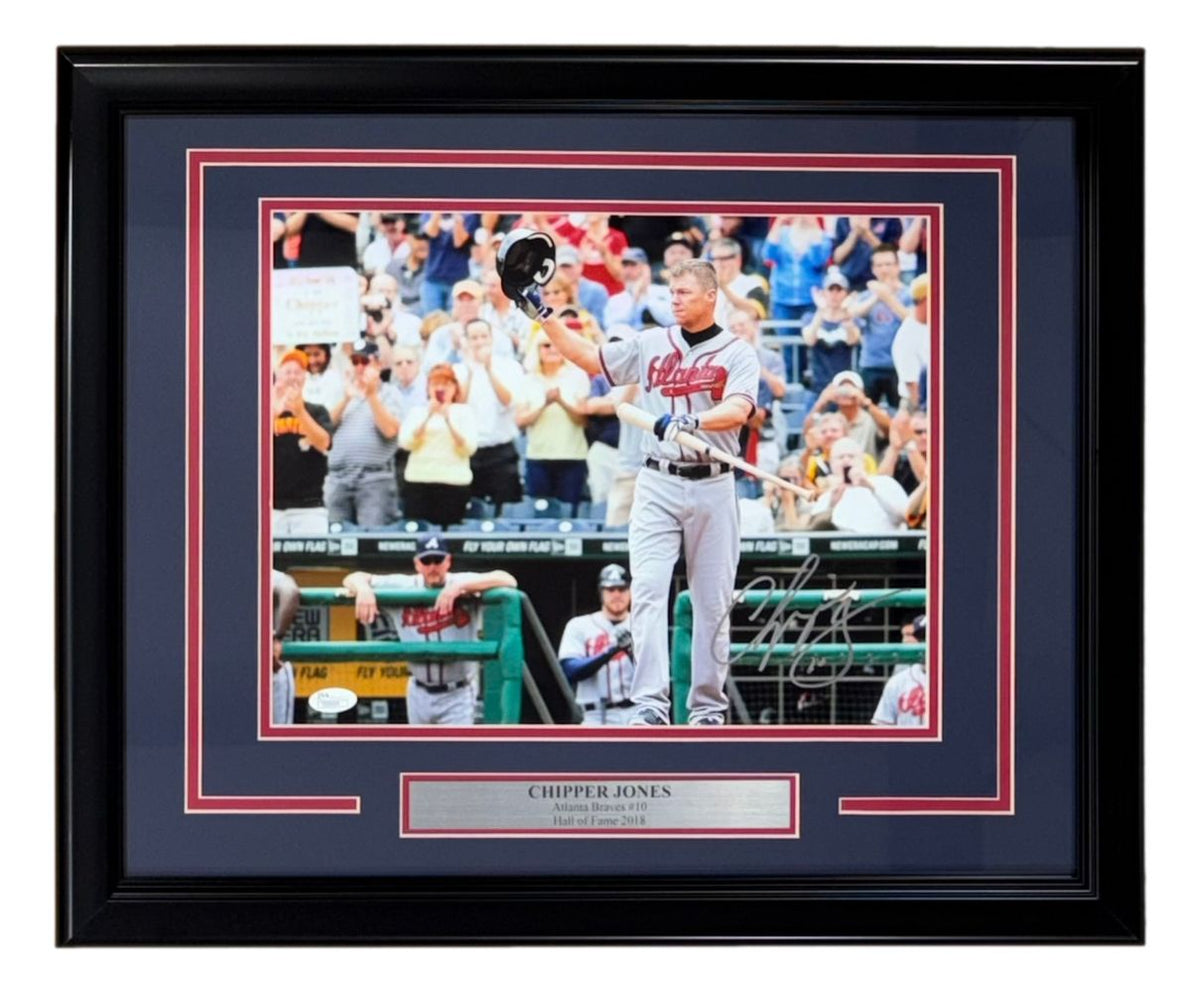 Chipper Jones Signed Framed 11x14 Atlanta Braves Photo JSA