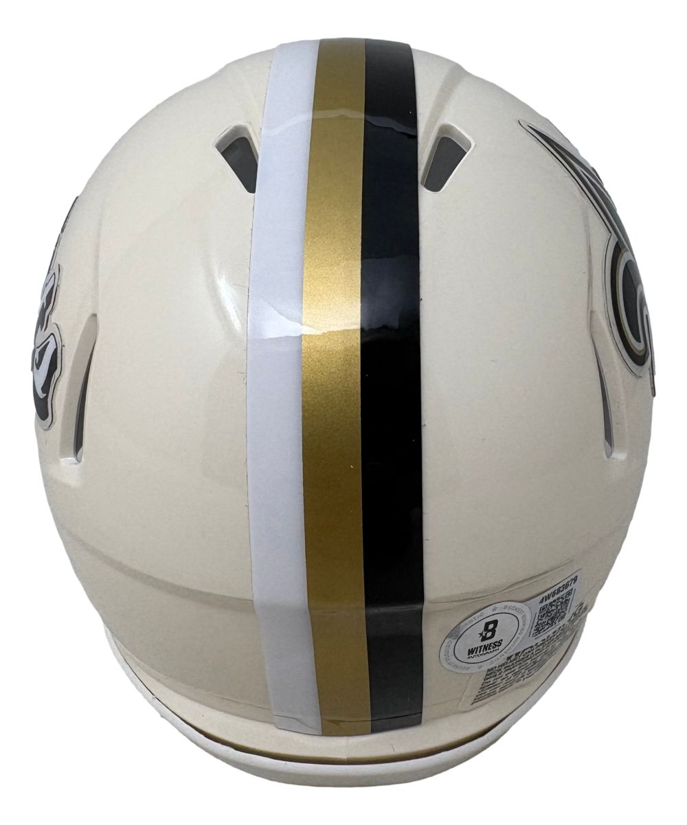 Chris Olave Signed New Orleans Saints RETRO Mini Speed Helmet BAS