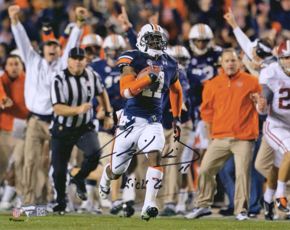 Chris Davis Signed 8x10 Auburn Photo Kick 6 Inscribed Fanatics