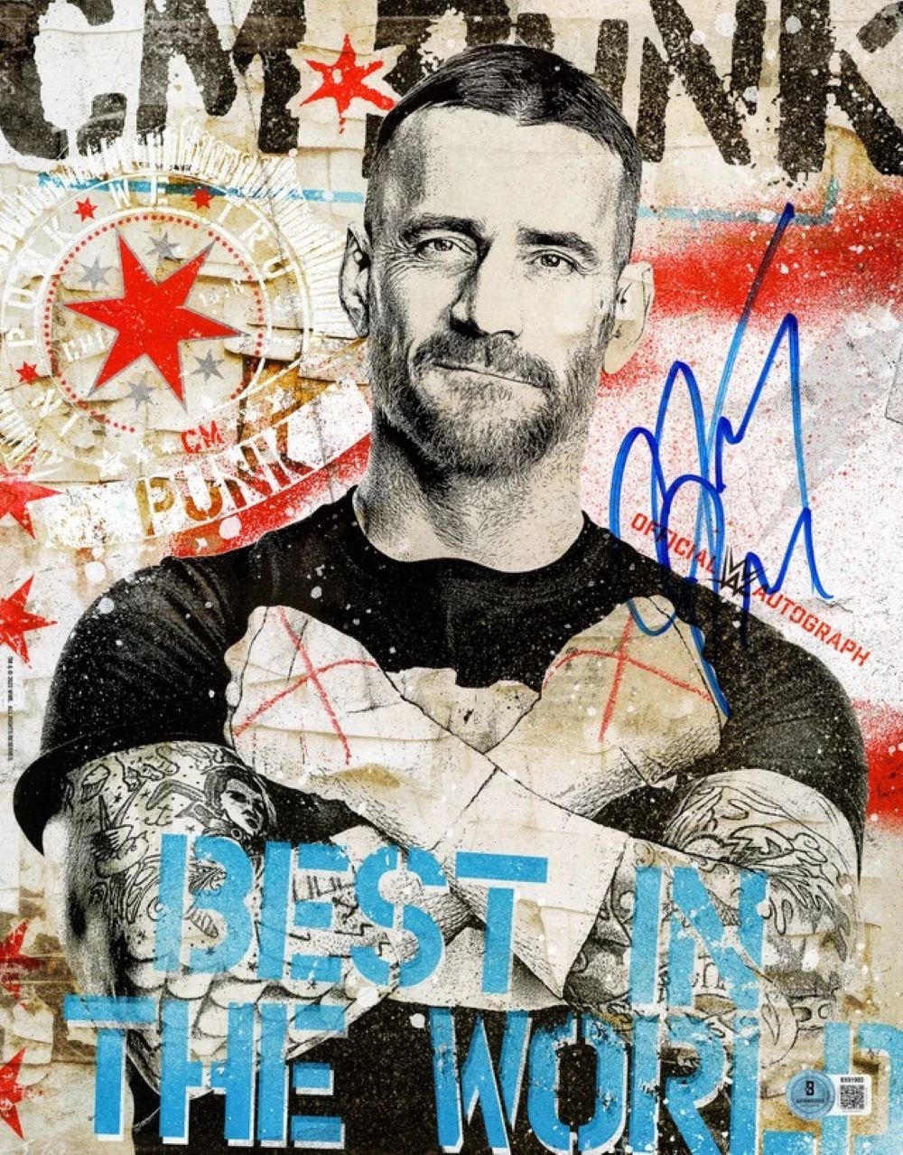 CM Punk Signed 11x14 WWE Best In The World Collage Photo BAS