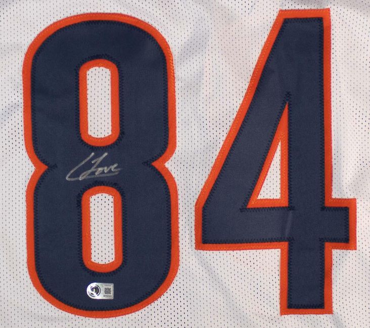 Colston Loveland Chicago Signed White Football Jersey BAS