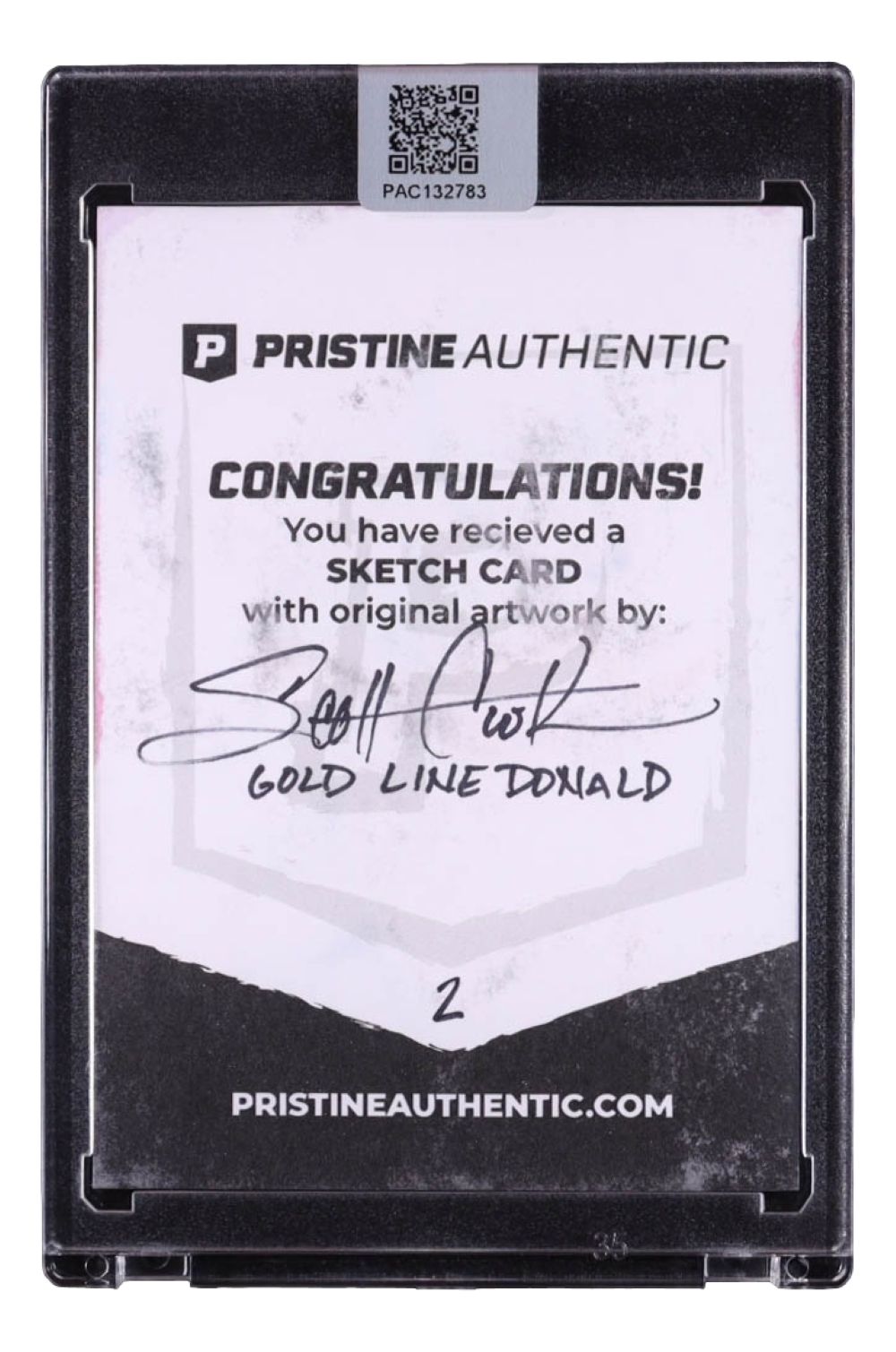 Donald Duck Gold Line Original 1/1 Sketch Card Signed by Artist Scott Cook