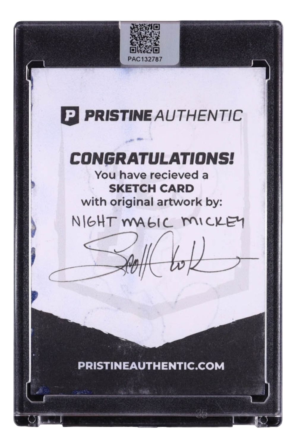 Mickey Mouse Night Magic Original 1/1 Sketch Card Signed by Artist Scott Cook