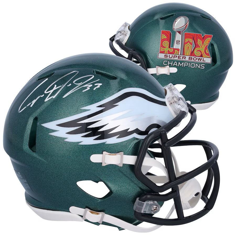 Cooper DeJean Signed Eagles Super Bowl LIX Champions Mini Speed Helmet