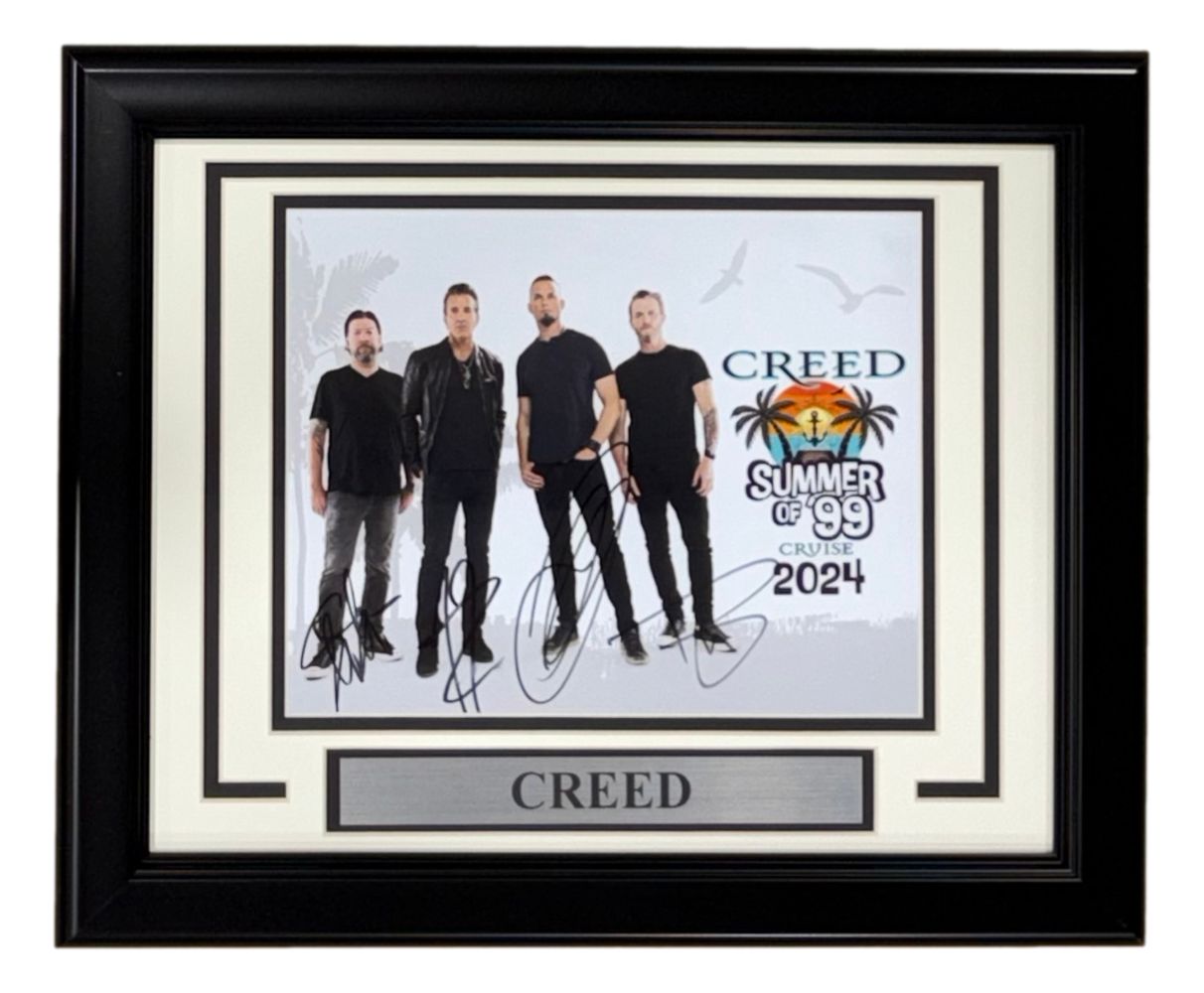 Creed (4) Band Signed Framed 8x10 Photo BAS LOA