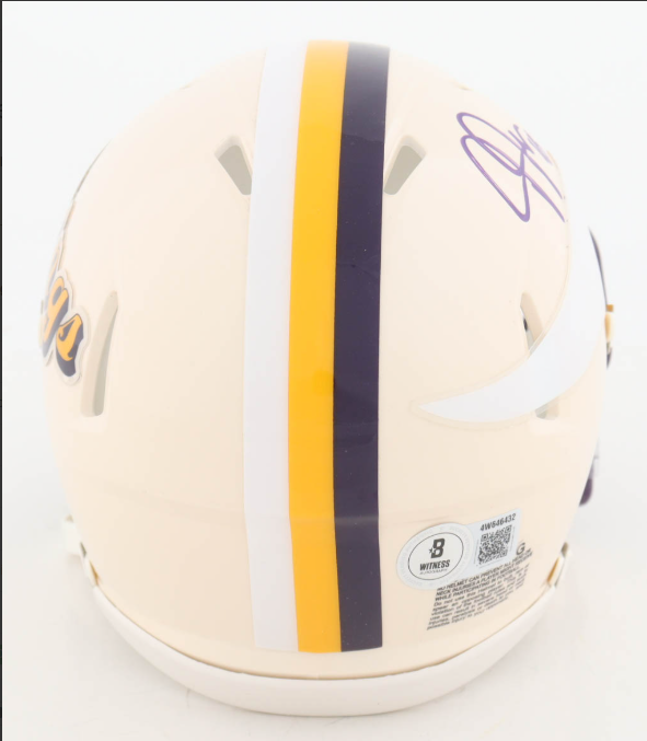 Justin Jefferson Signed Vikings Retro Series Mini Helmet - Beckett