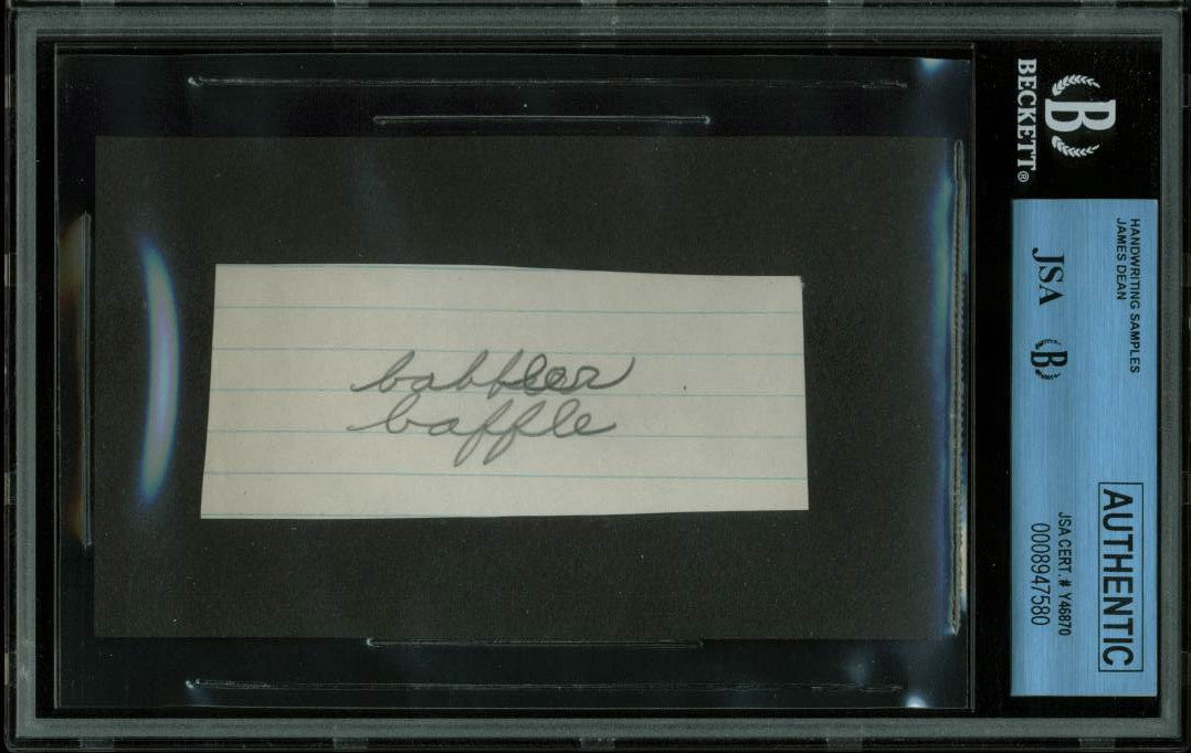 James Dean 1.5x3.5 Handwriting Sample from 5th Grade Notebook JSA Slab #8947580