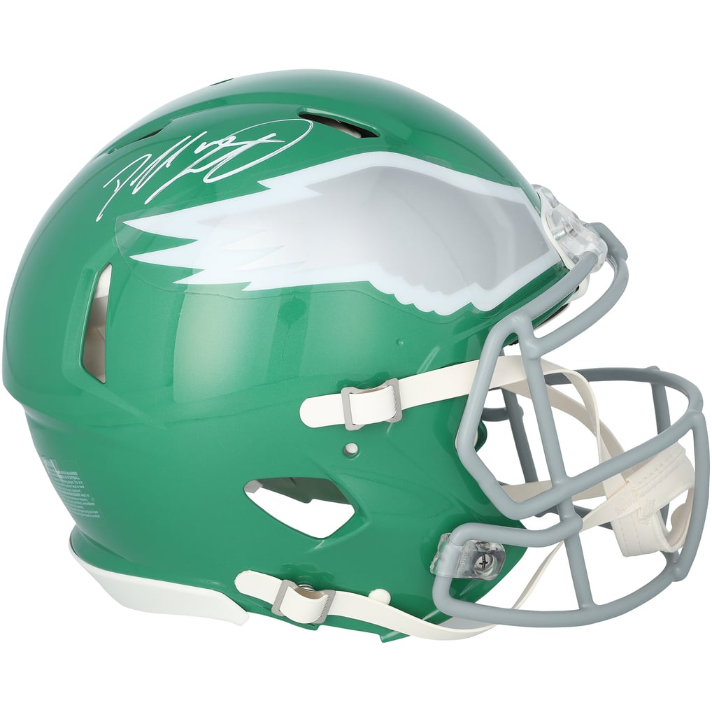 Dallas Goedert Autographed Philadelphia Eagles Riddell Kelly Green Speed Authentic Helmet Fanatics