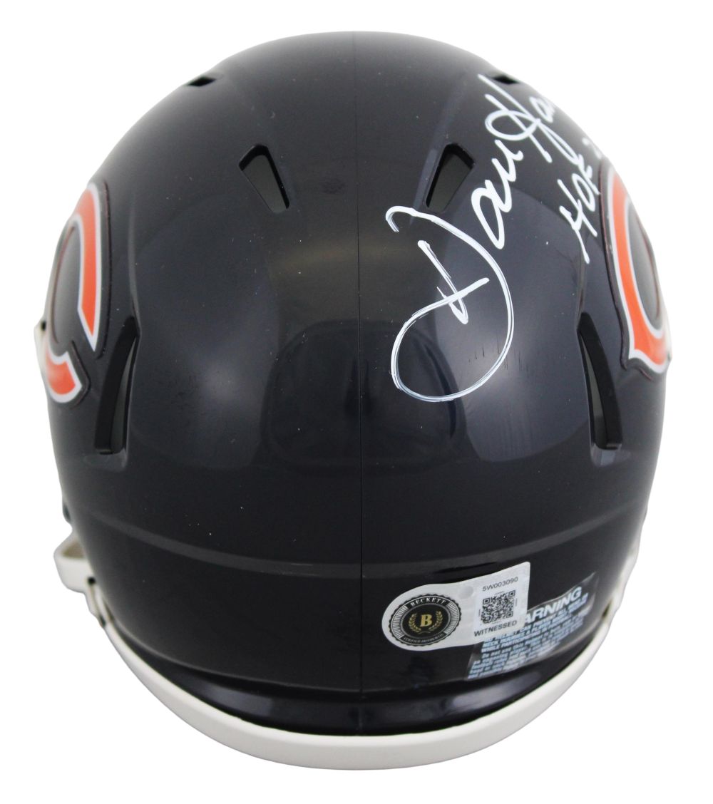 Dan Hampton Signed Chicago Bears Mini Speed Helmet HOF 2002 BAS
