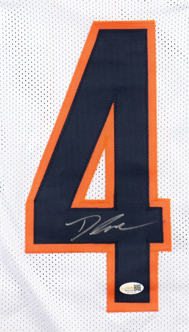 D'Andre Swift Chicago Signed White Pro Cut Football Jersey JSA QR Hologram