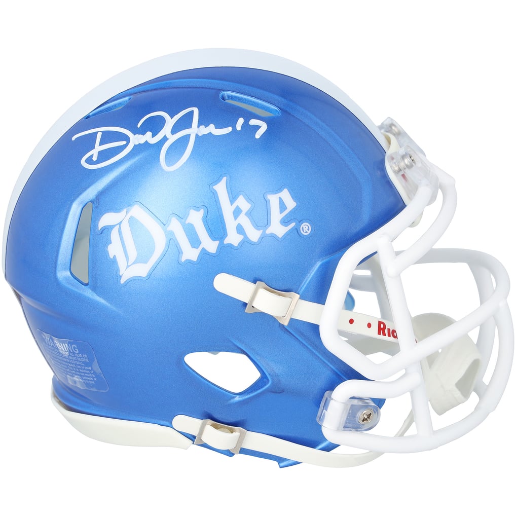 Daniel Jones Autographed Duke Blue Devils Royal Blue Gothic Speed Mini Helmet Fanatics