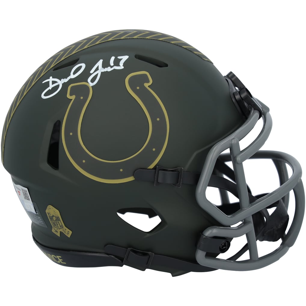 Daniel Jones Autographed Indianapolis Colts 2025 Salute to Service Speed Mini Helmet Fanatics
