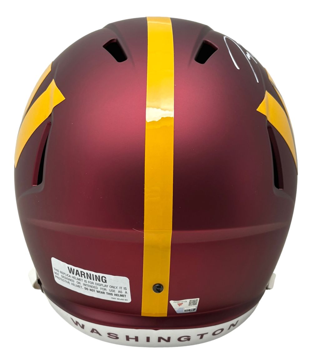 Jayden Daniels Signed Commanders FS Replica Speed Helmet Fanatics w/ Case