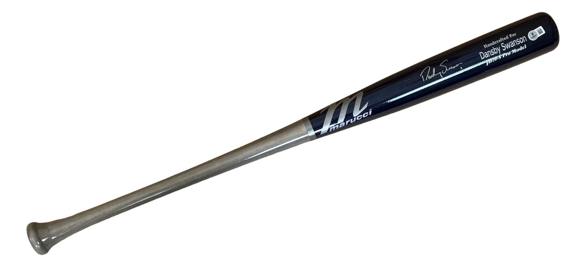 Dansby Swanson Cubs Signed Blk/Gray Marucci Pro Model JD20-S Bat BAS