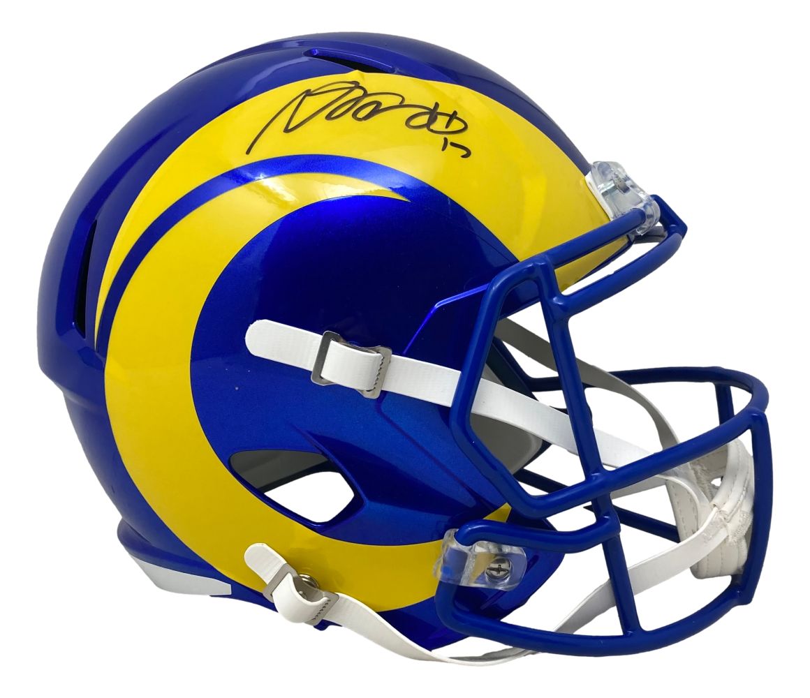 Davante Adams Signed Los Angeles Rams Full Size Replica Speed Helmet BAS