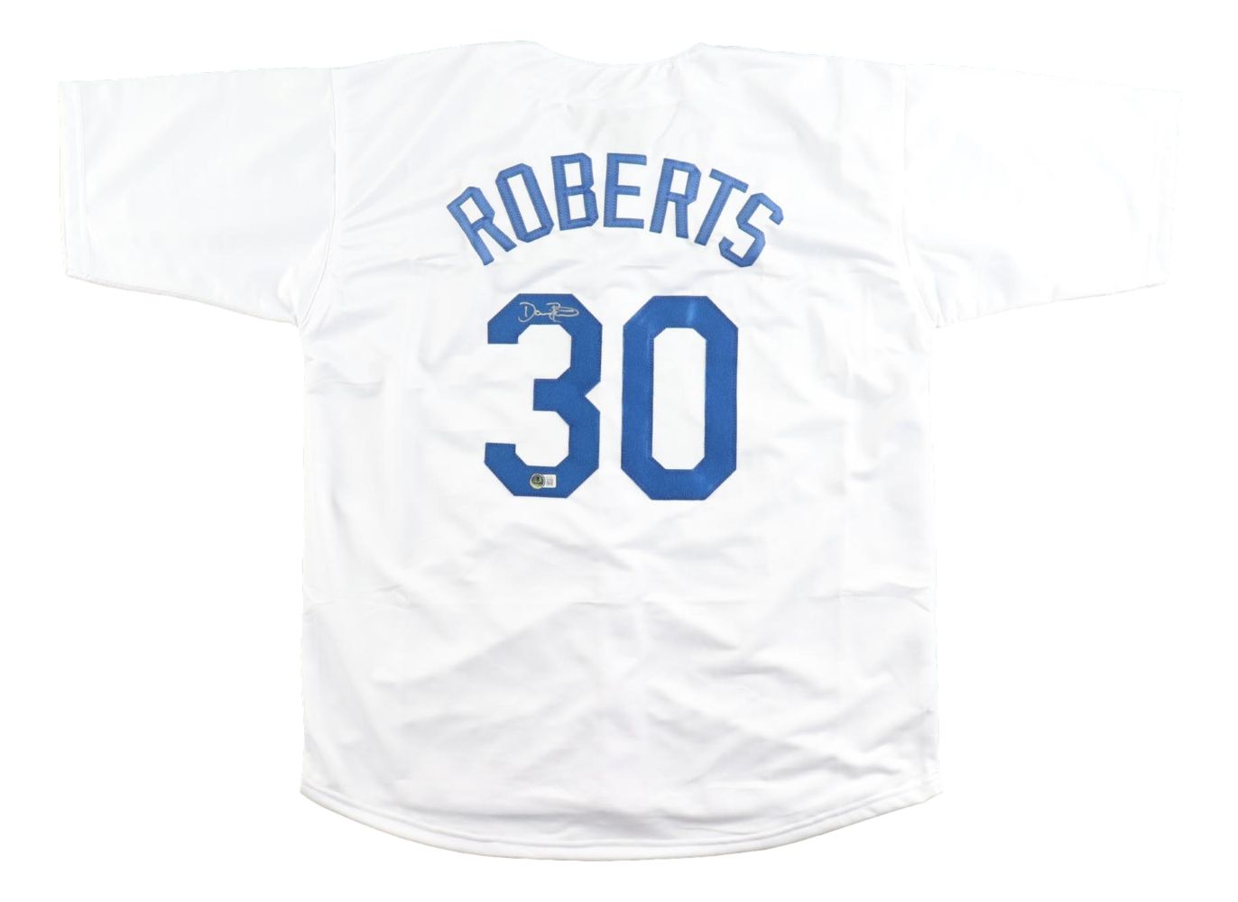 Dave Roberts Los Angeles Signed White Baseball Jersey BAS