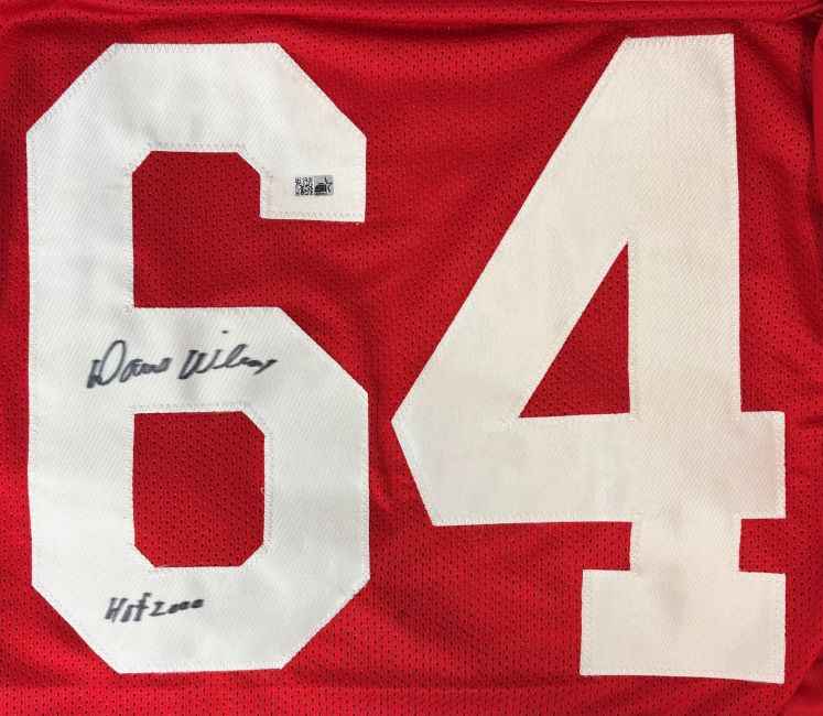 Dave Wilcox San Francisco Signed Red Football Jersey HOF 2000 Sports Integrity