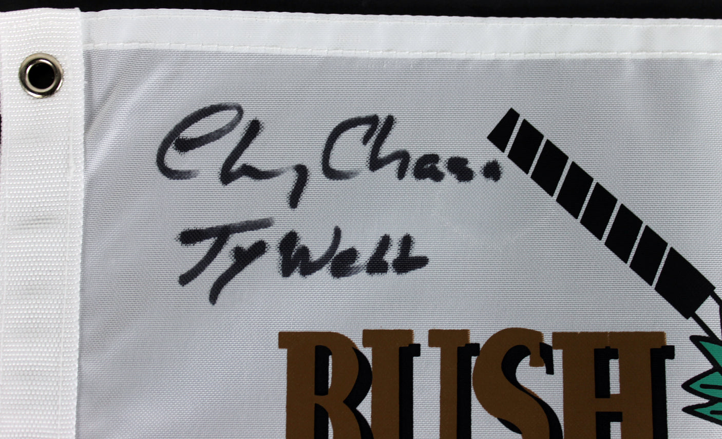 Caddyshack Chevy Chase Full Name w/ "Ty Webb" Signed Bushwood Flag BAS #I47053