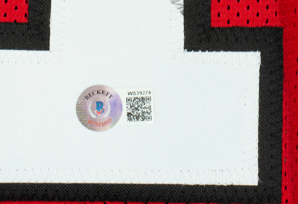 Deion Sanders Signed Custom Red Pro Style Football Jersey BAS ITP