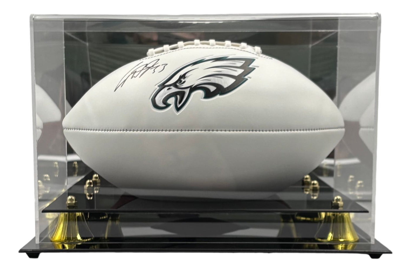 Cooper Dejean Signed Philadelphia Eagles Logo Football Fanatics w/ Case
