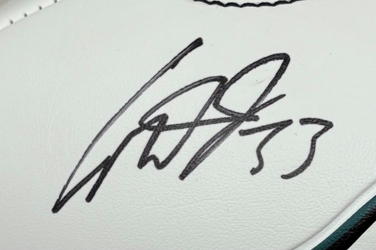 Cooper Dejean Signed Philadelphia Eagles Logo Football Fanatics w/ Case