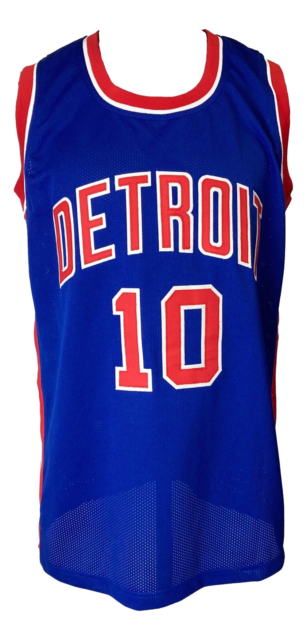 Dennis Rodman Detroit Signed Blue Basketball Jersey BAS