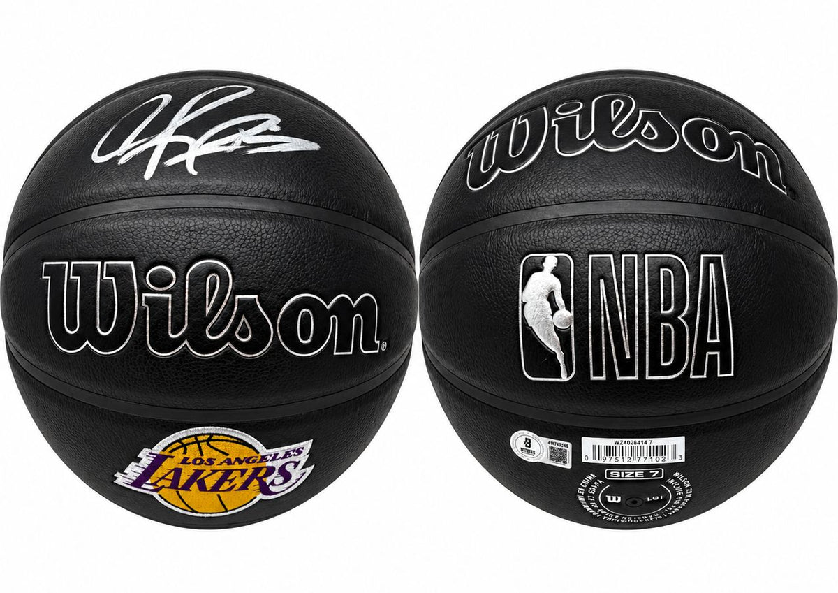 Dennis Rodman Signed Los Angeles Lakers Black NBA Wilson Logo Basketball BAS