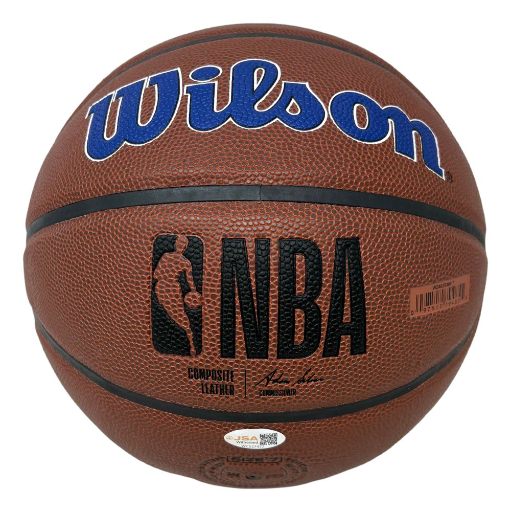 Dennis Rodman Signed Detroit Pistons NBA Wilson Logo Basketball JSA QR