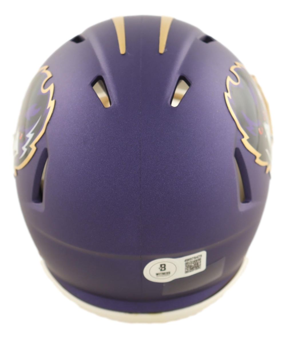 Derrick Henry Signed Baltimore Ravens Purple Mini Speed Helmet BAS