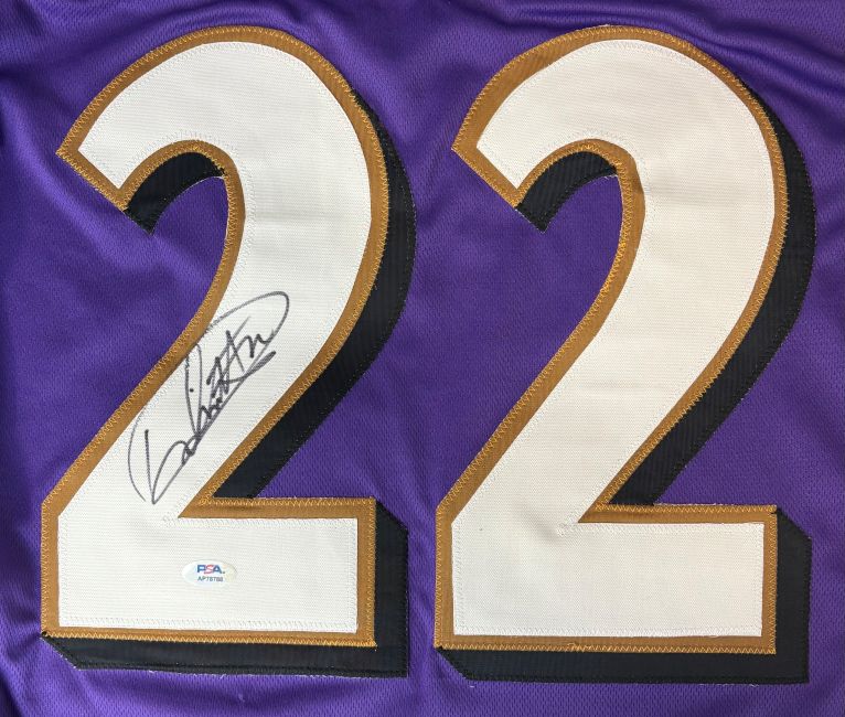 Derrick Henry Baltimore Signed Purple Pro-Cut Football Jersey PSA/DNA