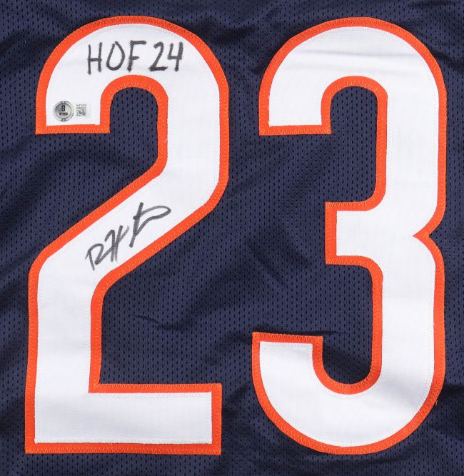 Devin Hester Chicago Signed Navy Blue Football Jersey HOF 24 Inscribed BAS